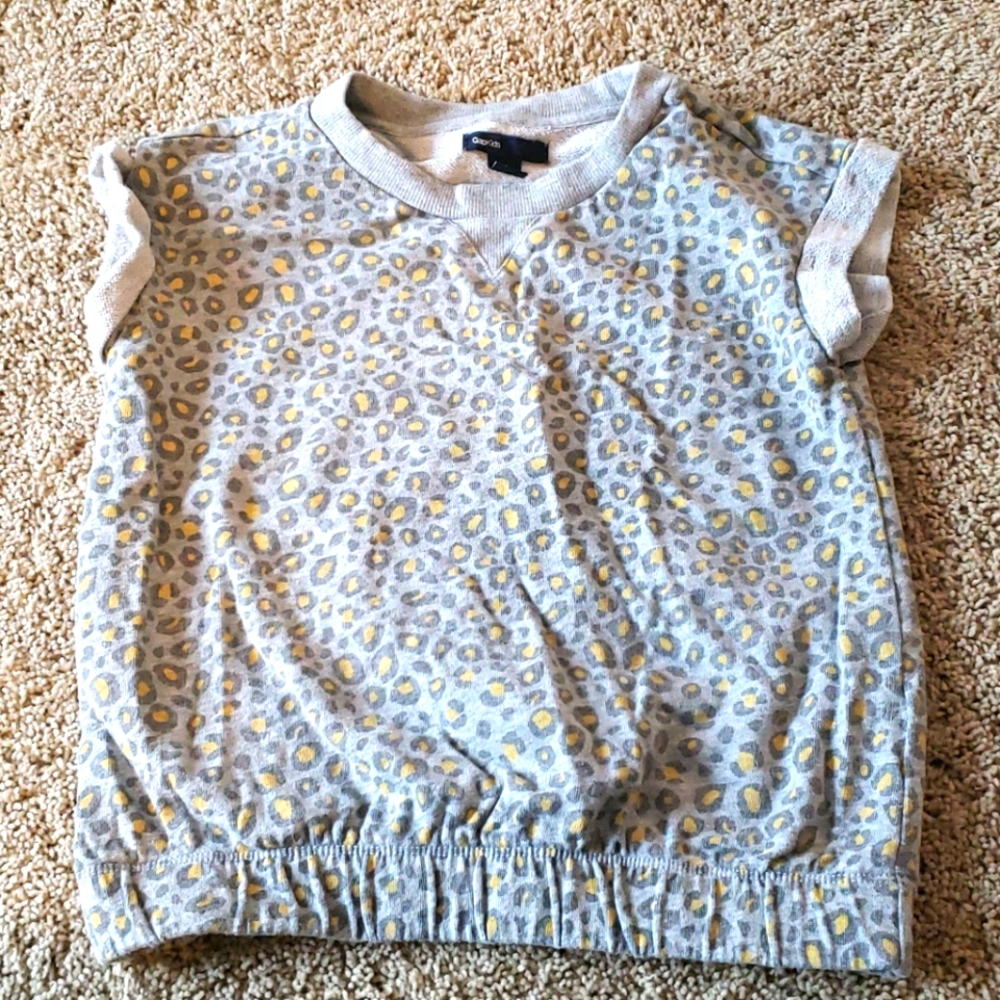 Gap sleavles sweat shirt lepord top sz 8